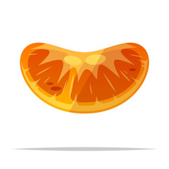 Mandarin orange segment vector isolated illustration