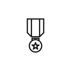 Vector sign of the medal symbol is isolated on a white background. medal icon color editable.