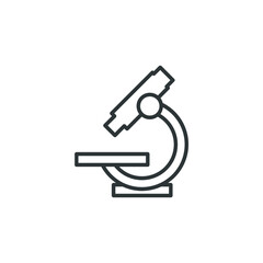 Vector sign of the microscope symbol is isolated on a white background. microscope icon color editable.