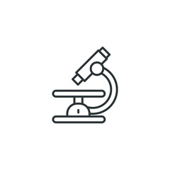 Vector sign of the microscope symbol is isolated on a white background. microscope icon color editable.