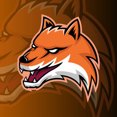 fox head mascot logo