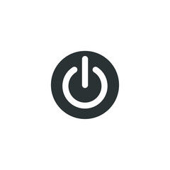 Vector sign of the power button symbol is isolated on a white background. power button icon color editable.