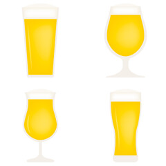 Beer glass set icon, stock vector, logo isolated on a white background. Illustration