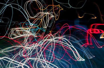 USA, California, Paso Robles. Abstract light painted image at night.