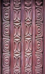 Carved wooden door details, Tiradentes, Minas Gerais, Brazil