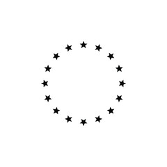Vector sign of the Stars in circle symbol is isolated on a white background. Stars in circle icon color editable.