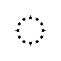 Vector sign of the Stars in circle symbol is isolated on a white background. Stars in circle icon color editable.