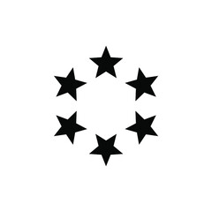 Vector sign of the Stars in circle symbol is isolated on a white background. Stars in circle icon color editable.