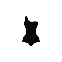 Vector sign of the Swimsuit symbol is isolated on a white background. Swimsuit icon color editable.