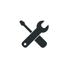 Vector sign of the tools symbol is isolated on a white background. tools icon color editable.