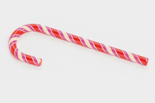 Realistic 3D Render of Candy Cane