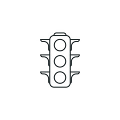 Vector sign of the Traffic lights symbol is isolated on a white background. Traffic lights icon color editable.
