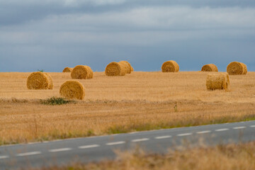 Road and straw balls under the stormy sky © F.C.G.
