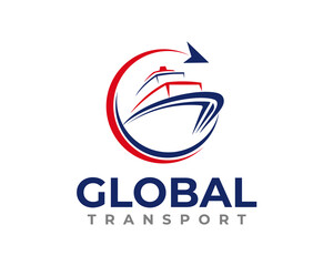 Ship Cargo Logo design. Logistics and Transport Logo design vector