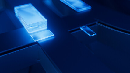 computer, laptop, 3d, business, technology, design, pc, interior, internet, concept, notebook, room, light, screen, office, illustration, wall, keyboard, network, equipment, nobody