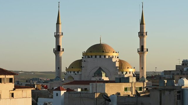 Stunning view of the Mosque of Jesus Christ in the city of Madaba, south of the Jordanian capital Amman.