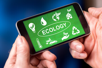 Ecology concept on a smartphone
