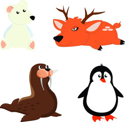 set of funny animals