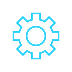 settings gear cog blue icon