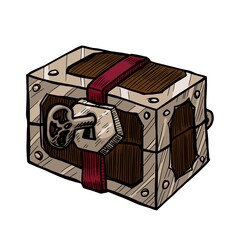 Treasure chest vector illustration isolated on white background