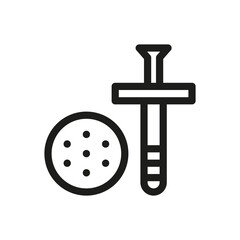 Expansion bolt shield nail (umbrella, mushroom) for mineral wool insulation isolated icon, insulation anchor linear vector icon with editable stroke