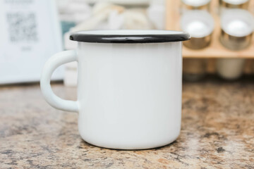 Enamel White Coffee And Tea Mug