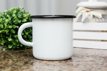 Enamel White Coffee And Tea Mug