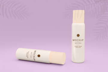 Body Spray Cosmetic products mockup