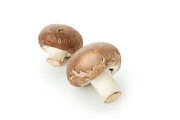 Fototapeta premium Tasty champignons mushrooms isolated on white background