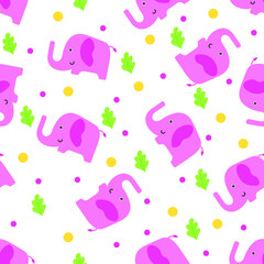 Illustration vector graphic of cute elephant seamless pattern. Good for printing on linen, fabric, textile, paper