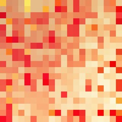 Abstract gold and orange mosaic background. Squares random pattern pixel art. Vector illustration.