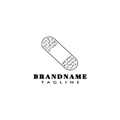 bandaid cartoon logo icon design template vector