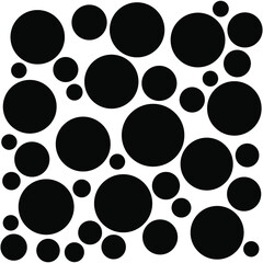 Black polka dots random pattern background. Grunge texture. Vector illustration.