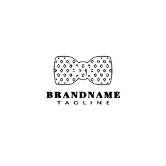 bow tie cartoon logo icon design template black vector illustration