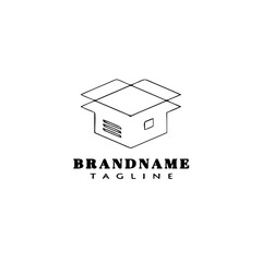 box and crates cartoon logo icon design template black isolated vector