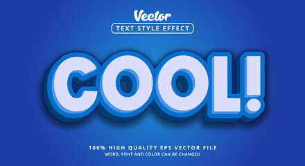 Editable text effect Cool text with layered blue color style