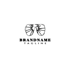 broken sunglasses logo icon design template black isolated vector illustration