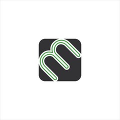 letter m logo vector template line