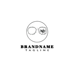 broken sunglasses logo cartoon icon design template black isolated cute illustration