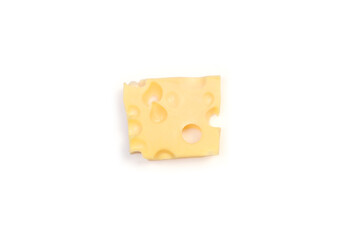 slice of cheese on white background