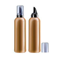 Foam Bottle Hairdresser For Make Hairdo Vector. Blank Container With Foam Or Shampoo For Hairdressing Or Shaving In Beauty Salon. Container With Foamy Liquid Mockup Realistic 3d Illustration