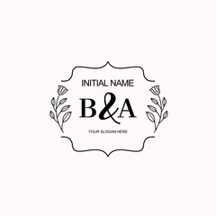BA Beautiful elegant logos or wedding monograms collection
