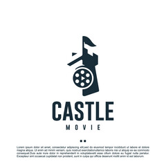 castle movie , logo design template