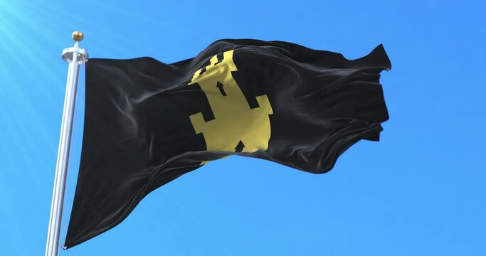 Flag of Finnmark fylke, Norway. Loop