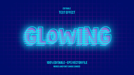 Glowing Neon editable text effect