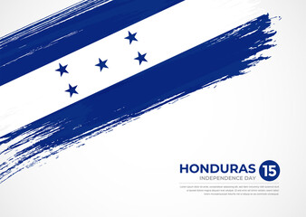 Flag of Honduras with creative painted brush stroke texture background