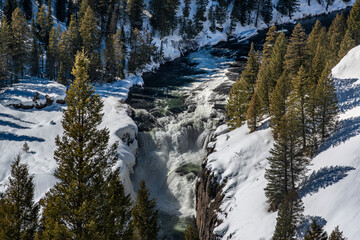 Lower Mesa Falls in winter, near Ashton, Idaho