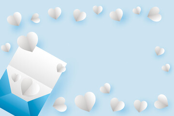 ハートのクラフトが散らばる背景