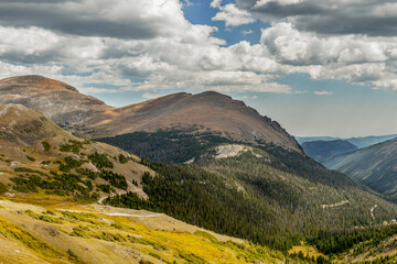 Small road winding through the mountains near Telluride, Colorado.