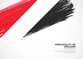 Flag of Principality of Sealand with creative painted brush stroke texture background